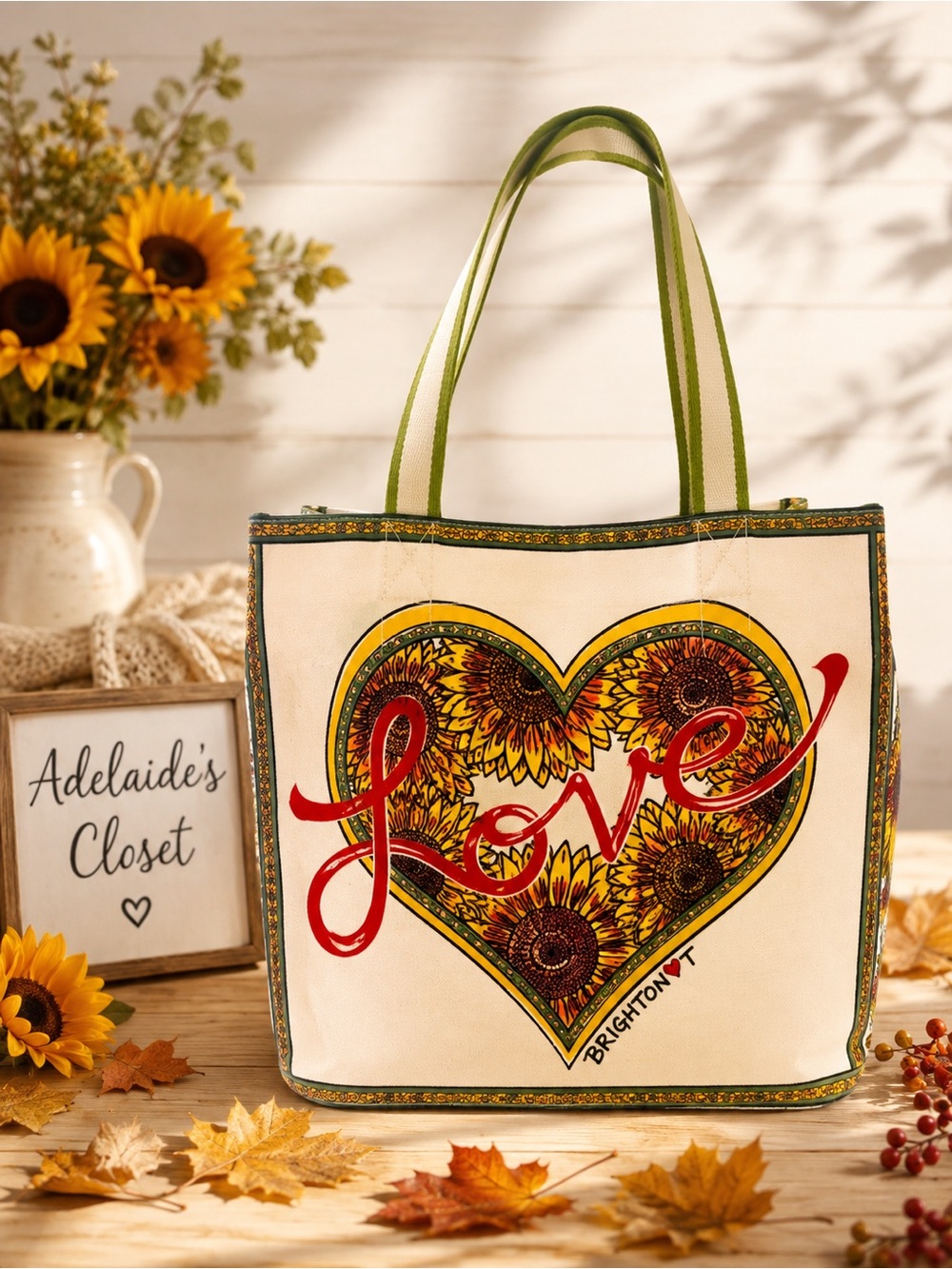 Brighton Sunflower Tote Tom Clancy Provence Love Canvas Bag